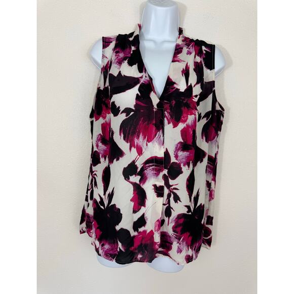 Rose & Olive Abstract Floral Sleeveless Blouse Size Large - Picture 1 of 4